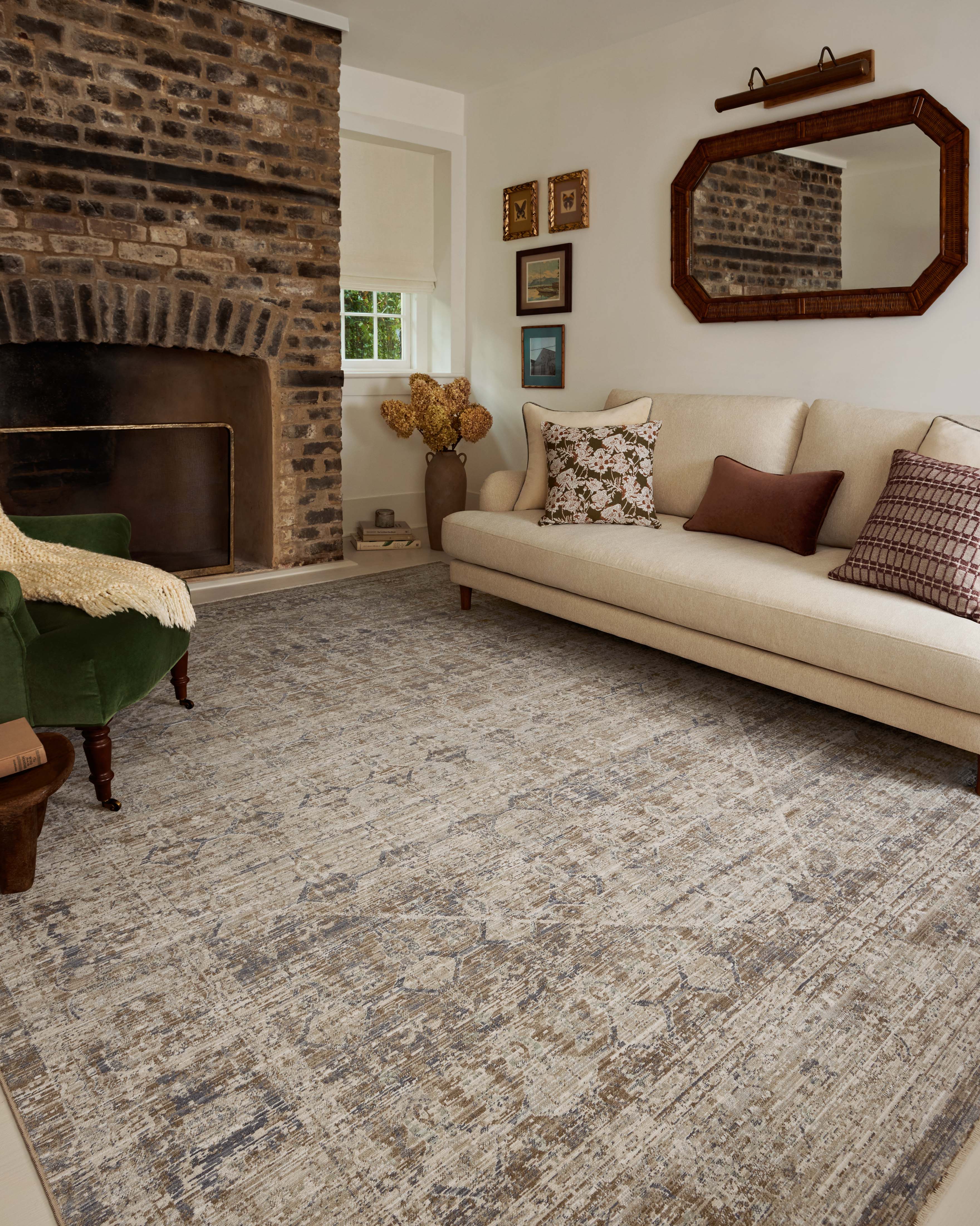 Chris Loves Julia x Loloi Ida Slate / Natural Rug RUGS - vintage inspired Loloi