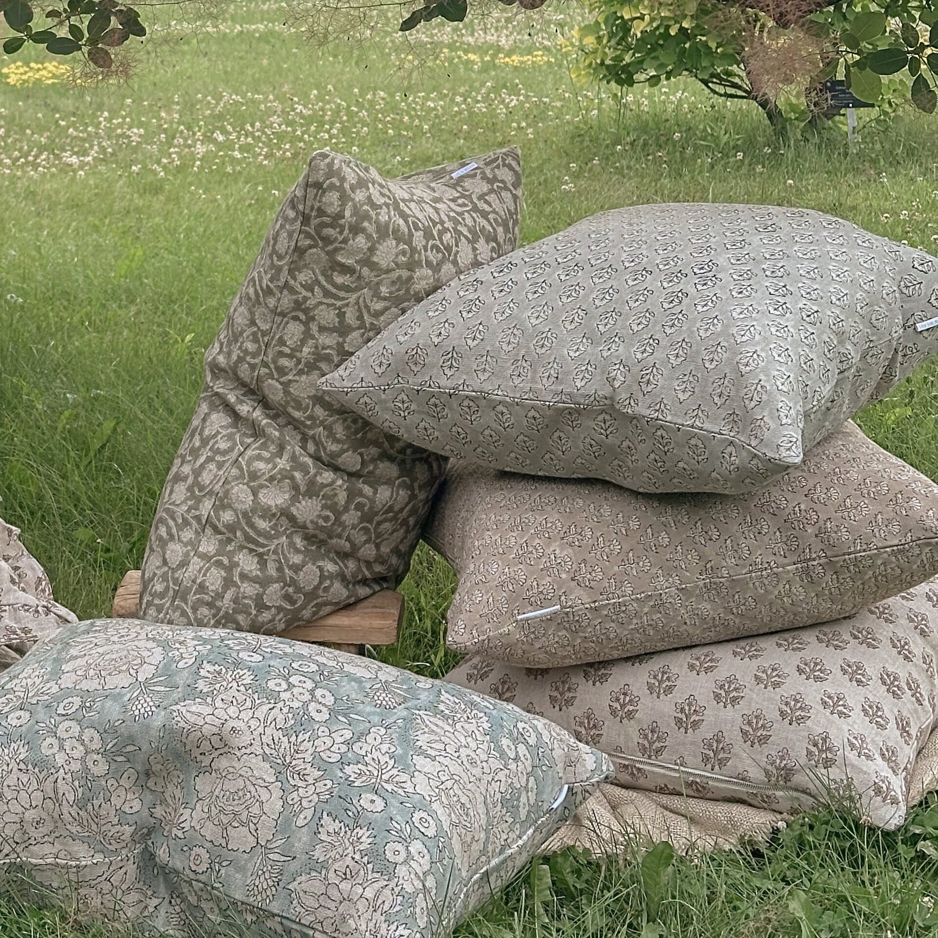 Adeline Block Print Pillow Cover 3 - PILLOWS - Block print - cool ORNA HOUSE
