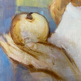 "Apple of My Eye" Vintage Painting ARTWORK - vintage painting Rug & Weave