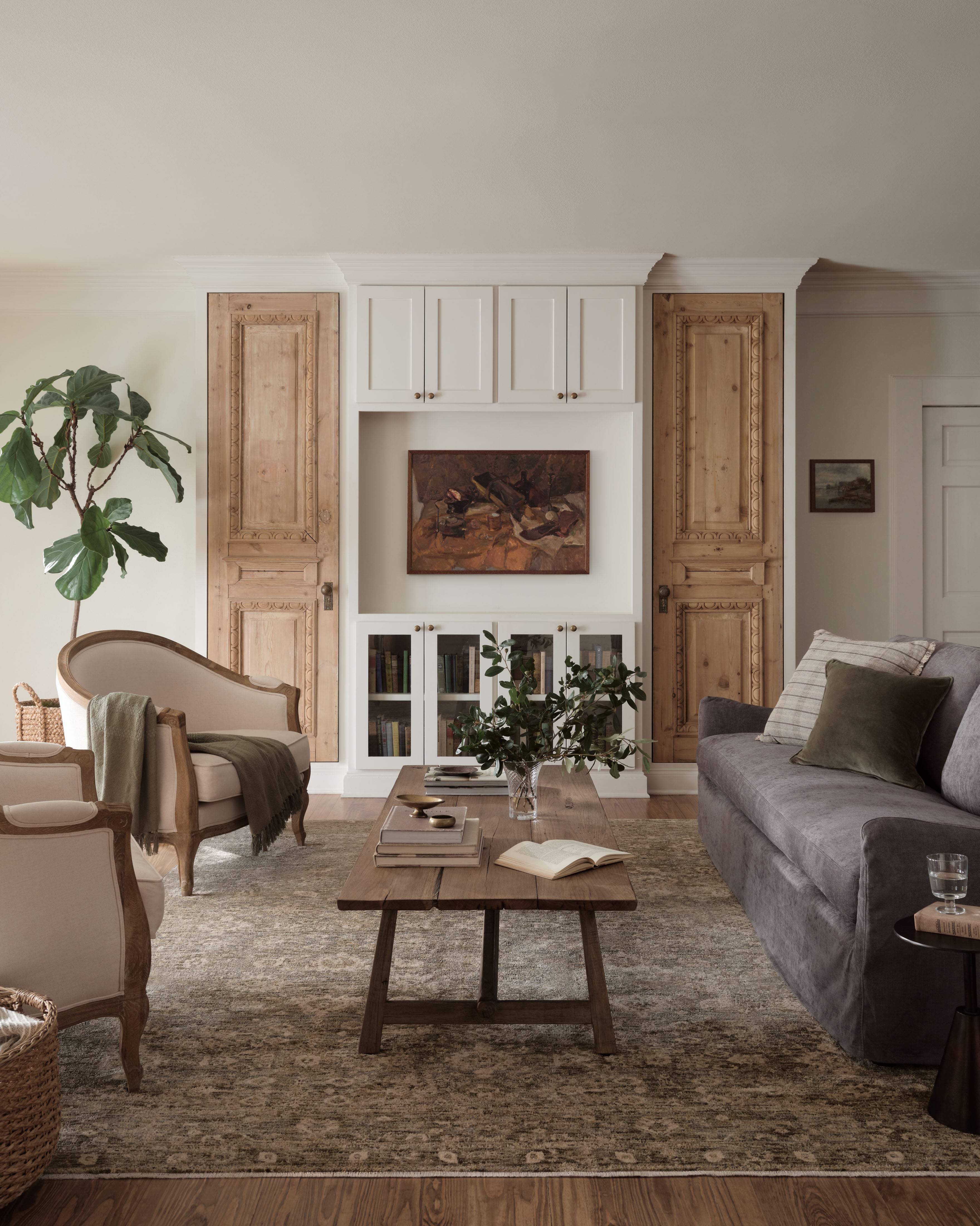 OVERSTOCK RUG - Magnolia Home by Joanna Gaines x Loloi Junie Lagoon / Natural Rug - 5'3" x 5'3" Round IN STORE - Sale Rugs Loloi
