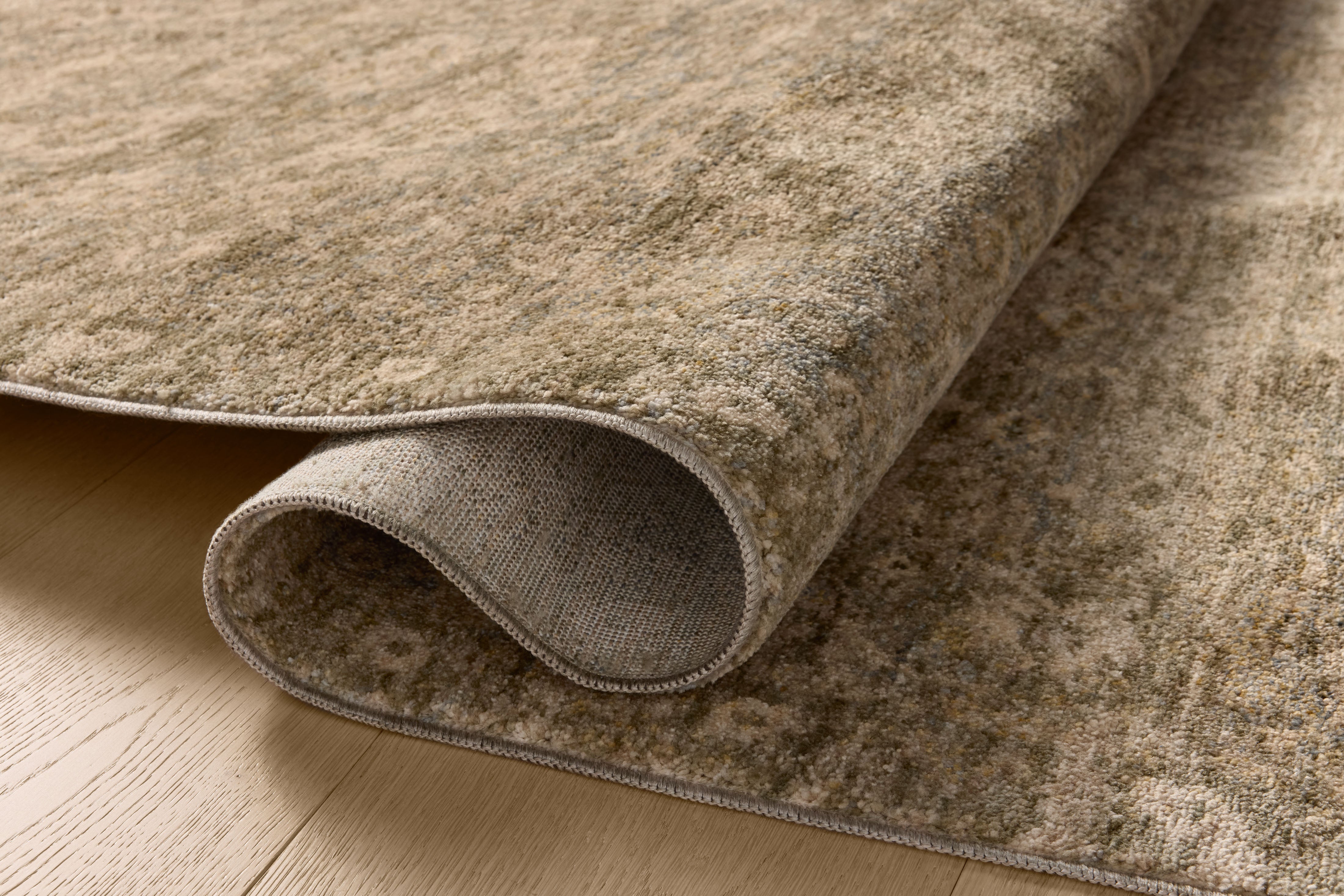 OVERSTOCK RUG - Magnolia Home by Joanna Gaines x Loloi Junie Lagoon / Natural Rug - 5'3" x 5'3" Round IN STORE - Sale Rugs Loloi
