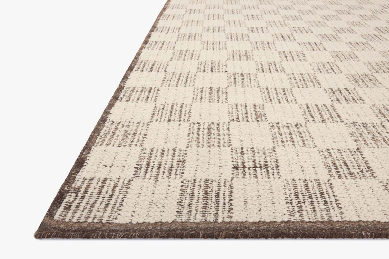 Brigette Romanek x Loloi Knox Ivory / Mocha Rug 1- RUGS - wool Loloi