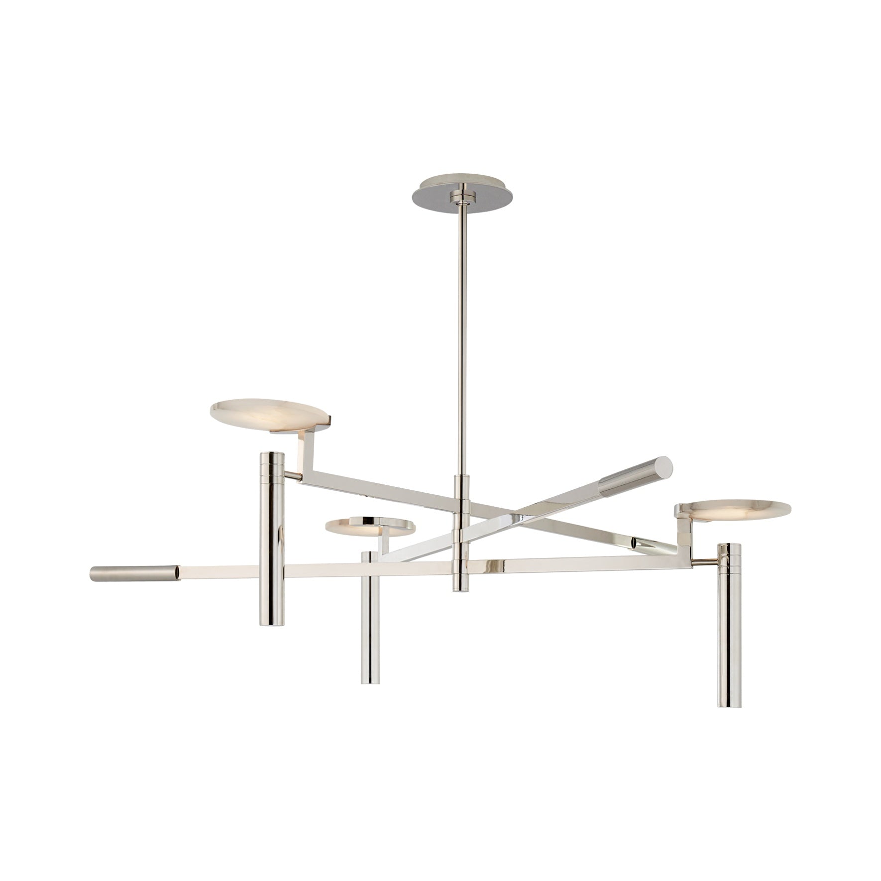 Melange Large Floating Disc Chandelier LIGHTING - chandelier Visual Comfort Polished Nickel