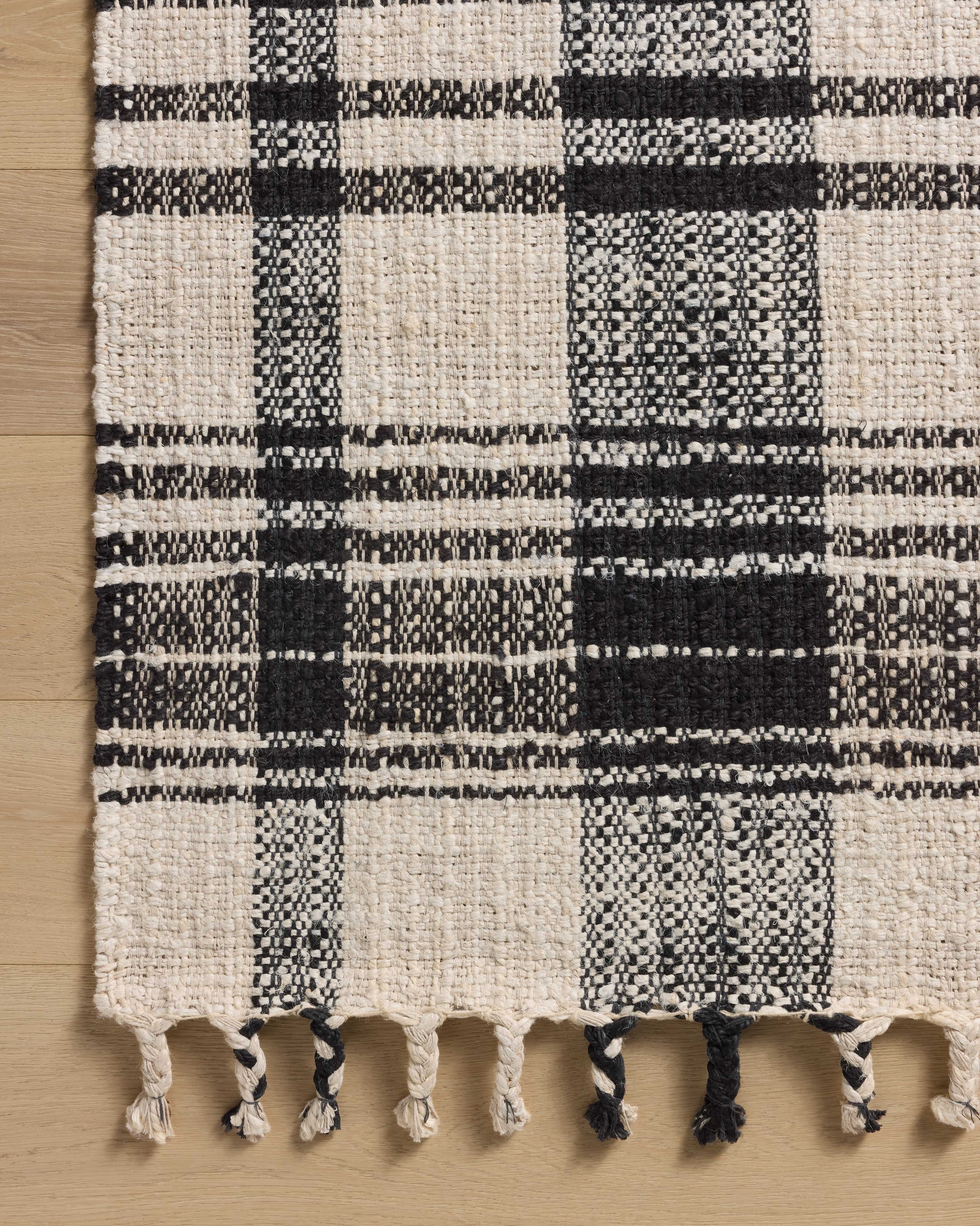 Magnolia Home by Joanna Gaines x Loloi Louie Ivory / Black RUGS - jute Loloi