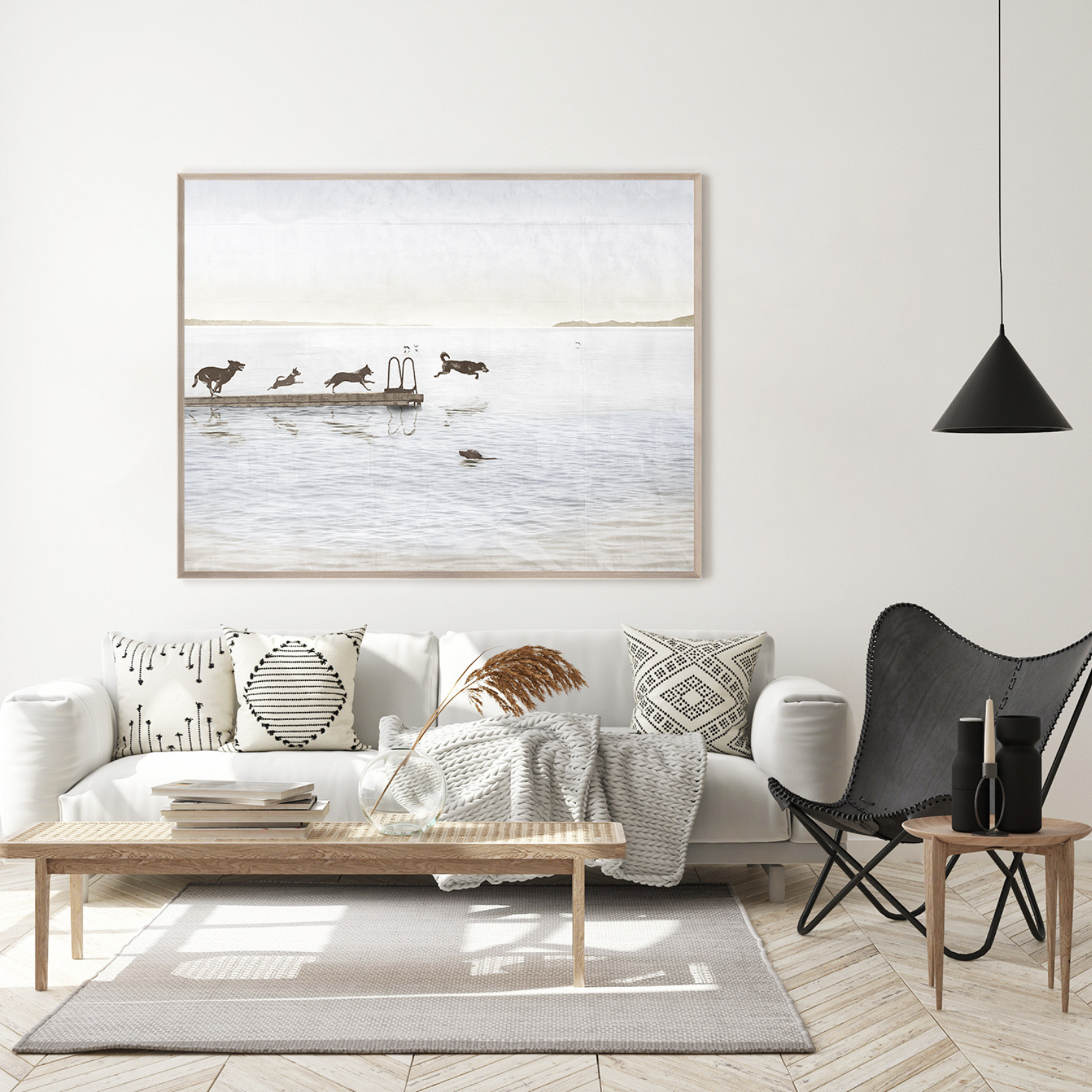 "Dog Days By The Lake" Framed Art Print ARTWORK - framed print Celadon Art