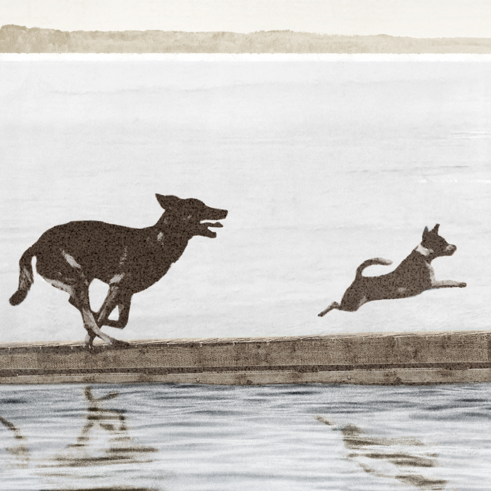 "Dog Days By The Lake" Framed Art Print ARTWORK - framed print Celadon Art