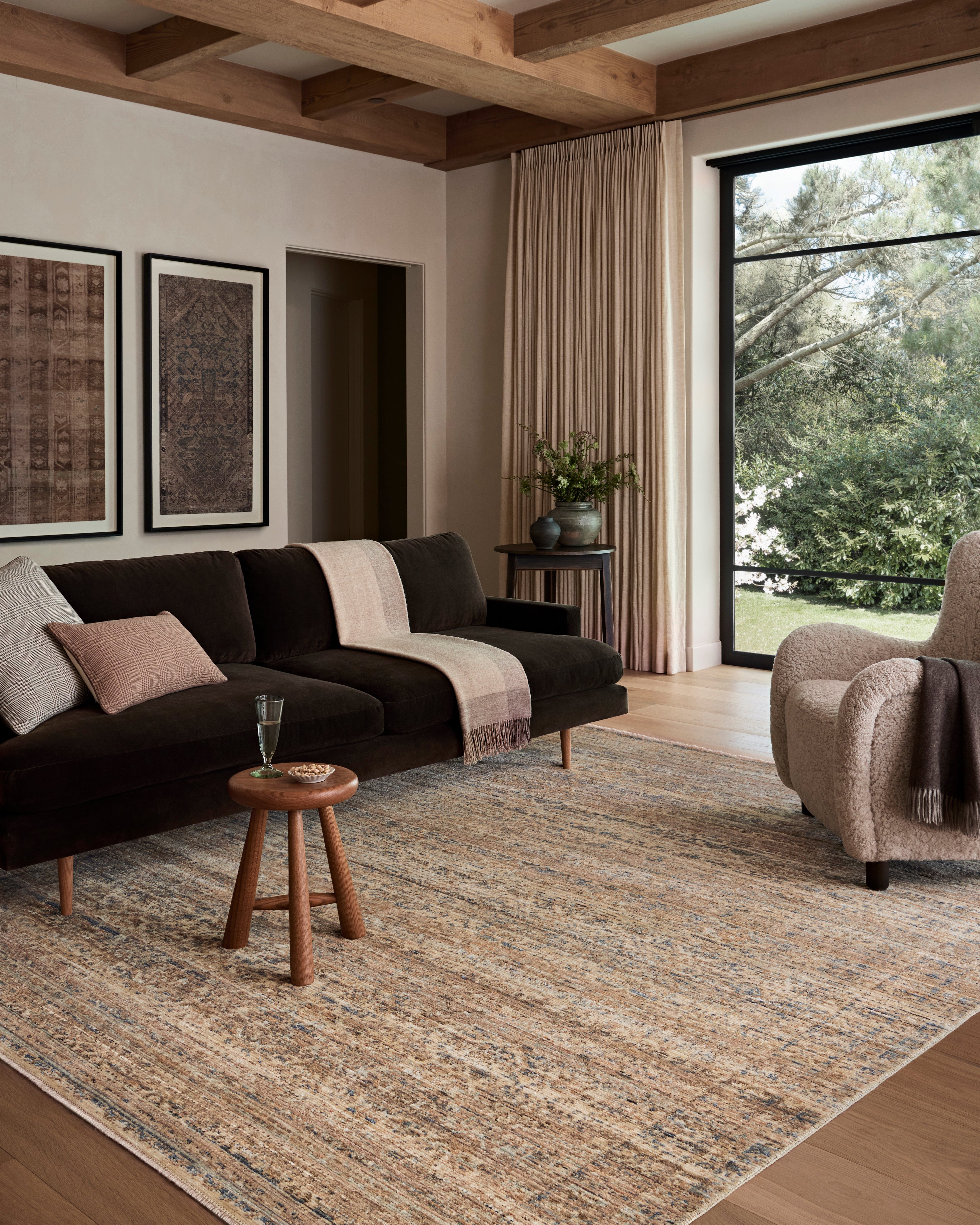 Amber Lewis x Loloi Molly Natural / Denim Rug 0-RUGS-patterned Loloi