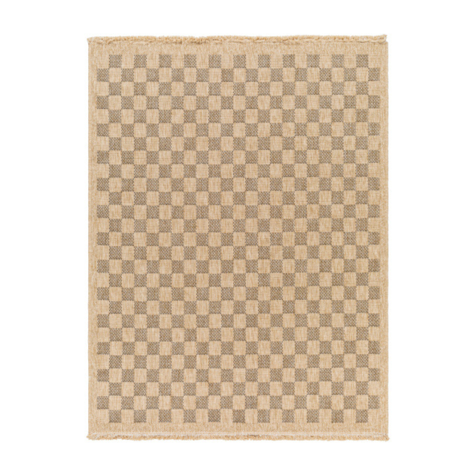 Mitchell Charcoal / Natural Checkered Outdoor Rug 0-patterned rugs Surya