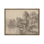 "Sepia River" Framed Canvas ARTWORK - framed print Northwood Collection