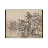 "Sepia River" Framed Canvas ARTWORK - framed print Northwood Collection