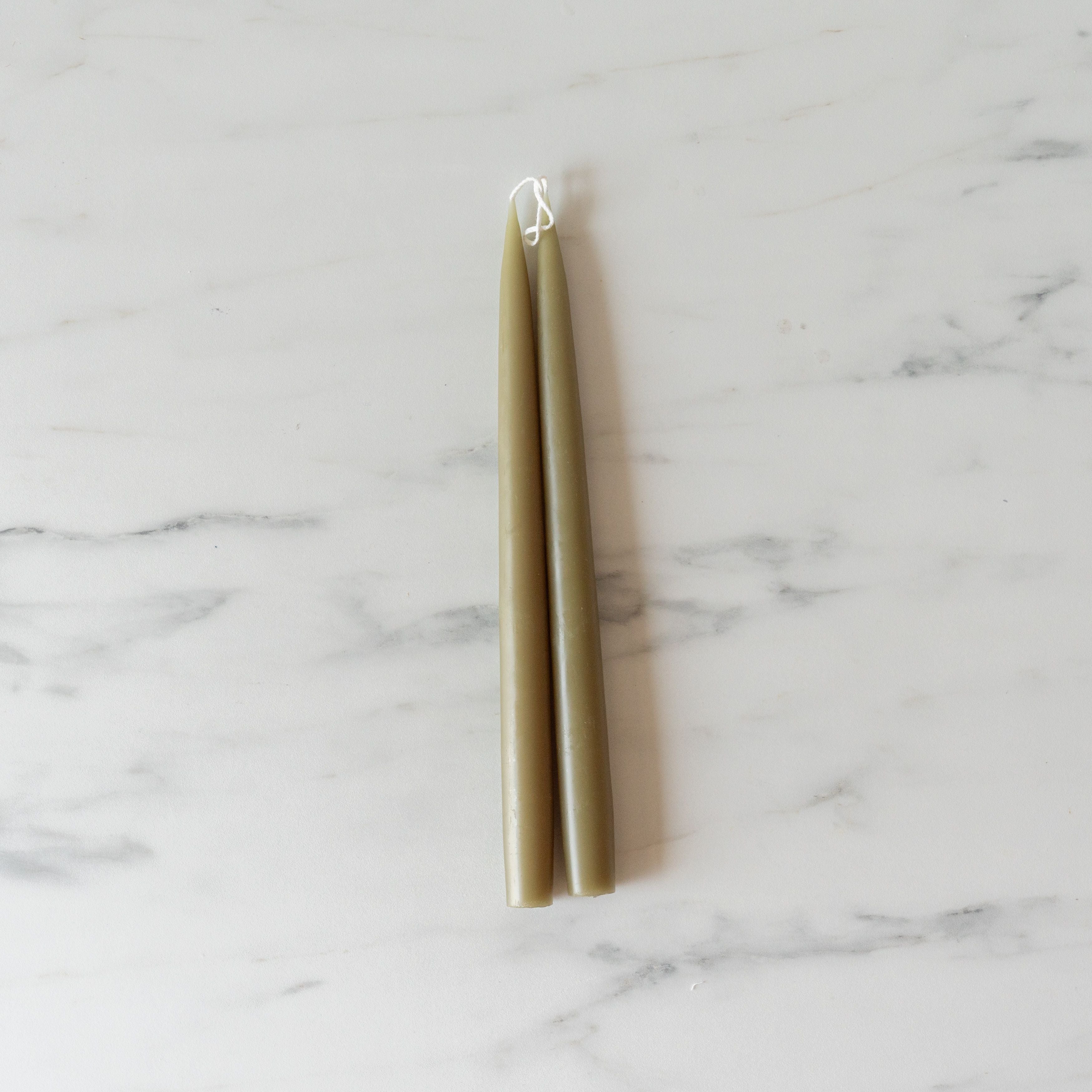 Classic 12" Taper Candles candle set Old Country Design (ShopZio) Olive