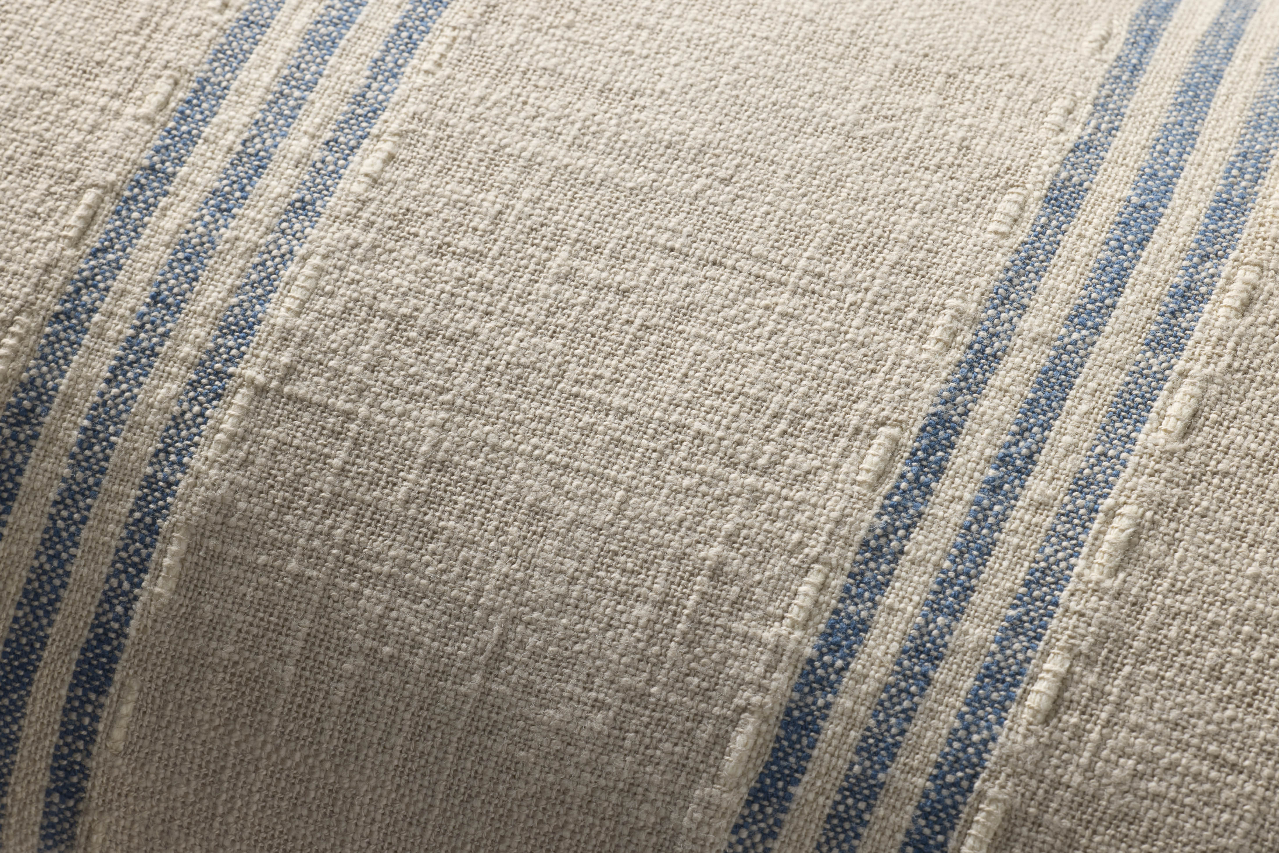 Magnolia Home by Joanna Gaines x Loloi Lincoln Natural / Blue Pillow Throw Pillows Loloi