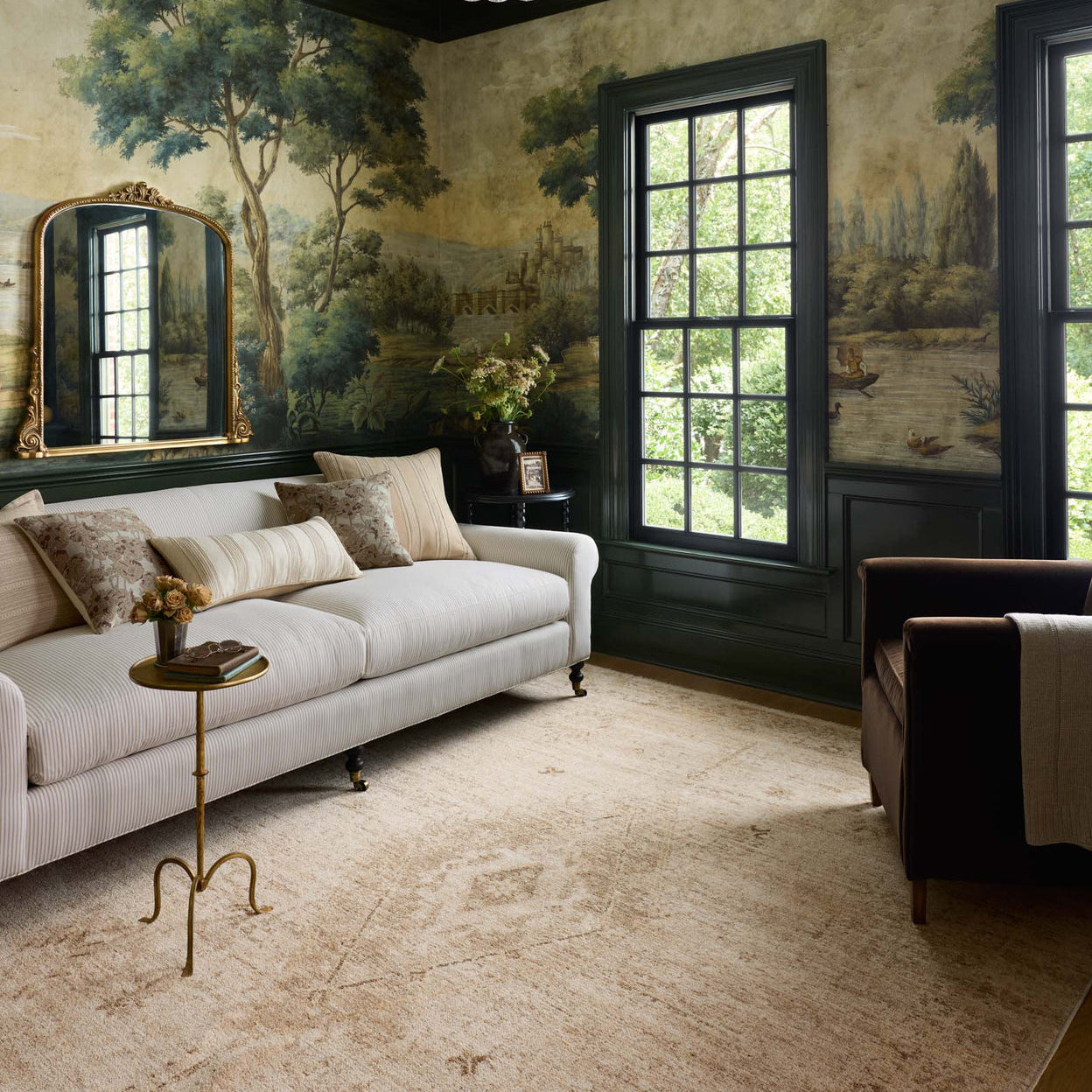 Chris Loves Julia x Loloi Palma Natural / Smoke Rug RUGS - synthetic Loloi