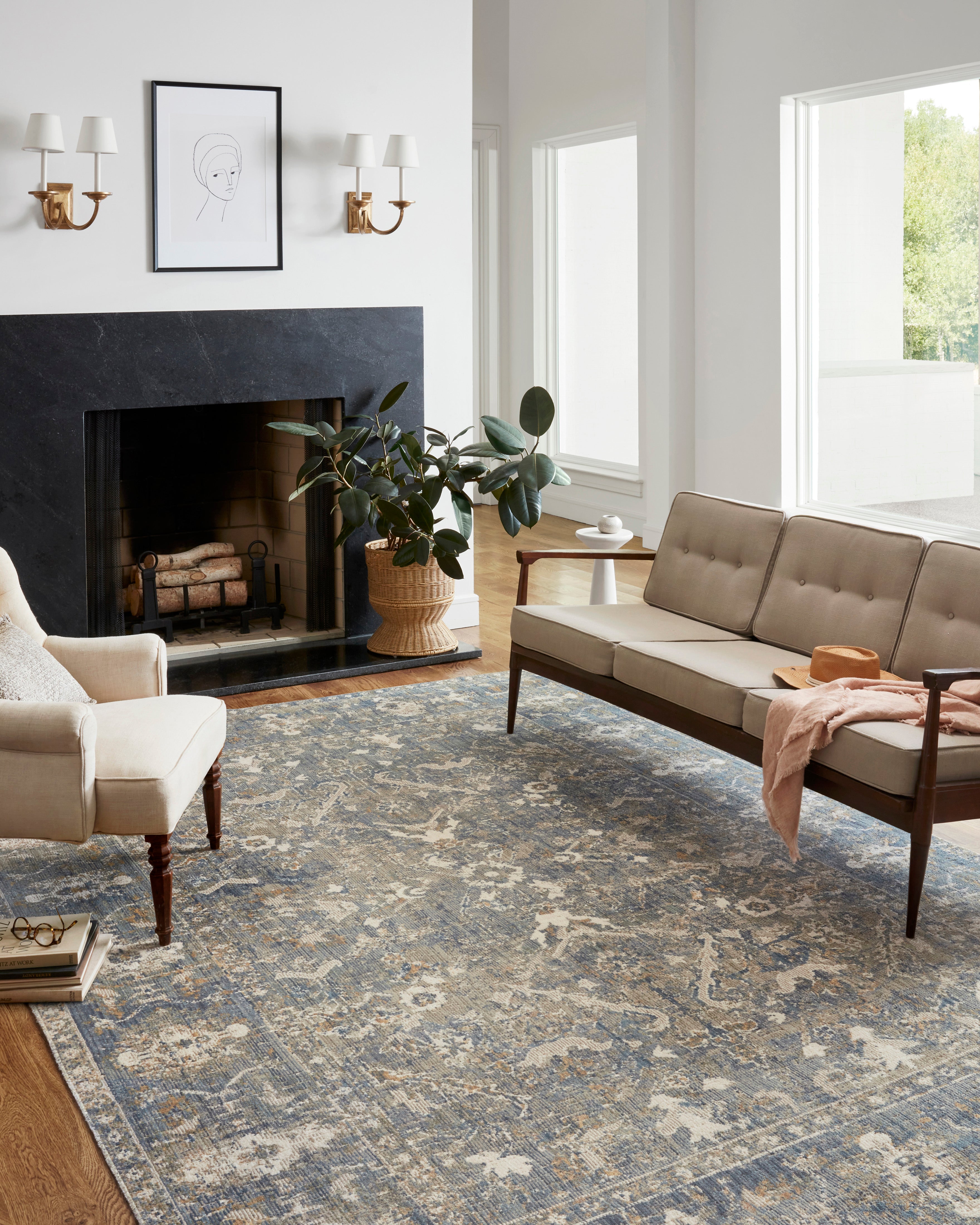 Chris Loves Julia x Loloi Rosemarie Sand / Lagoon Rug RUGS - patterned Loloi