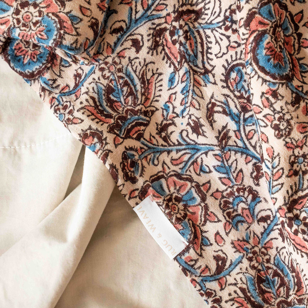 Layla Block Print Coverlet Blanket Rug & Weave