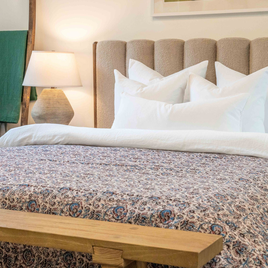 Layla Block Print Coverlet Blanket Rug & Weave