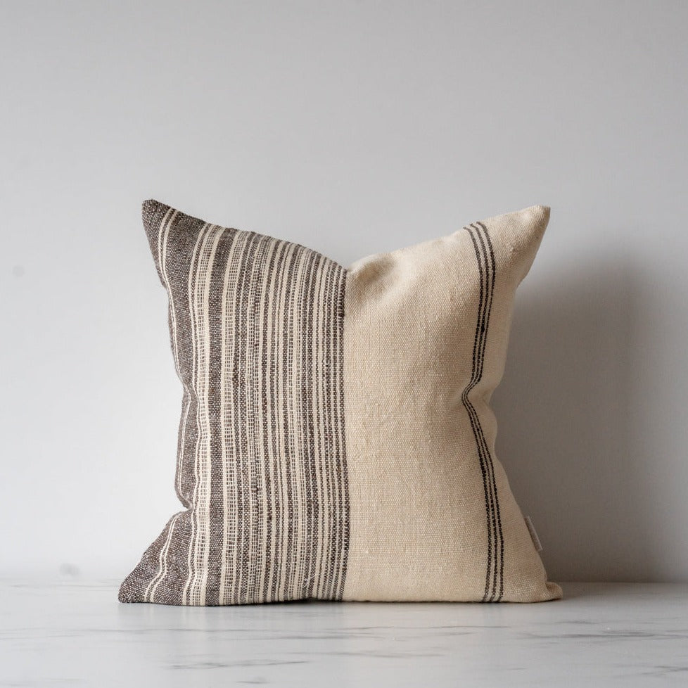 Cream Lucca Bhujodi Pillow Cover 1 - PILLOWS - Bhujodi - neutral Rug & Weave Pillows