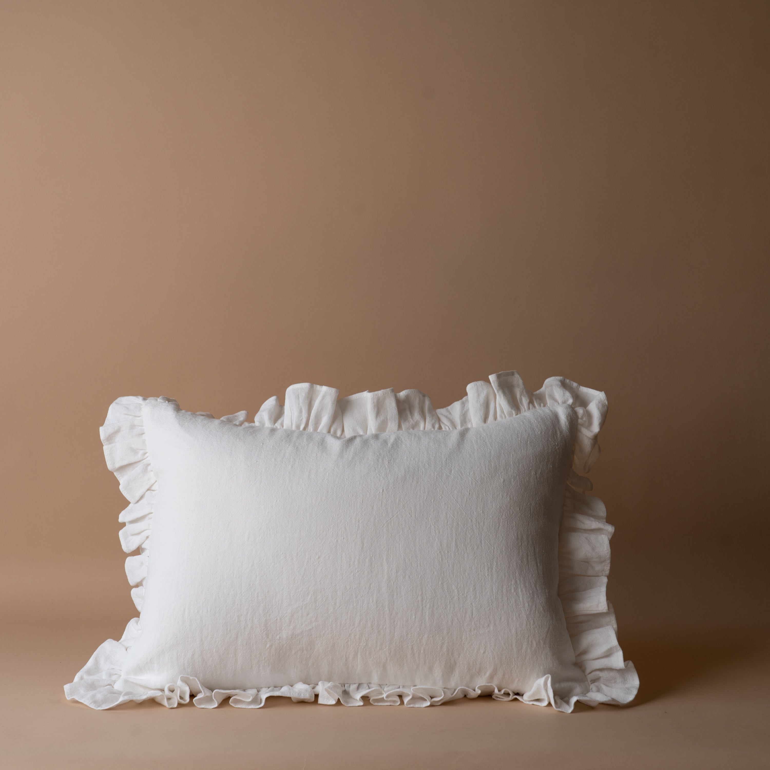 Ivory Ruffle Pillow Cover 1 - PILLOWS - Linen - neutral Rug & Weave Pillows