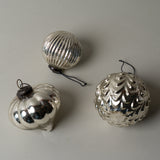 Silver Wave Ball Ornament