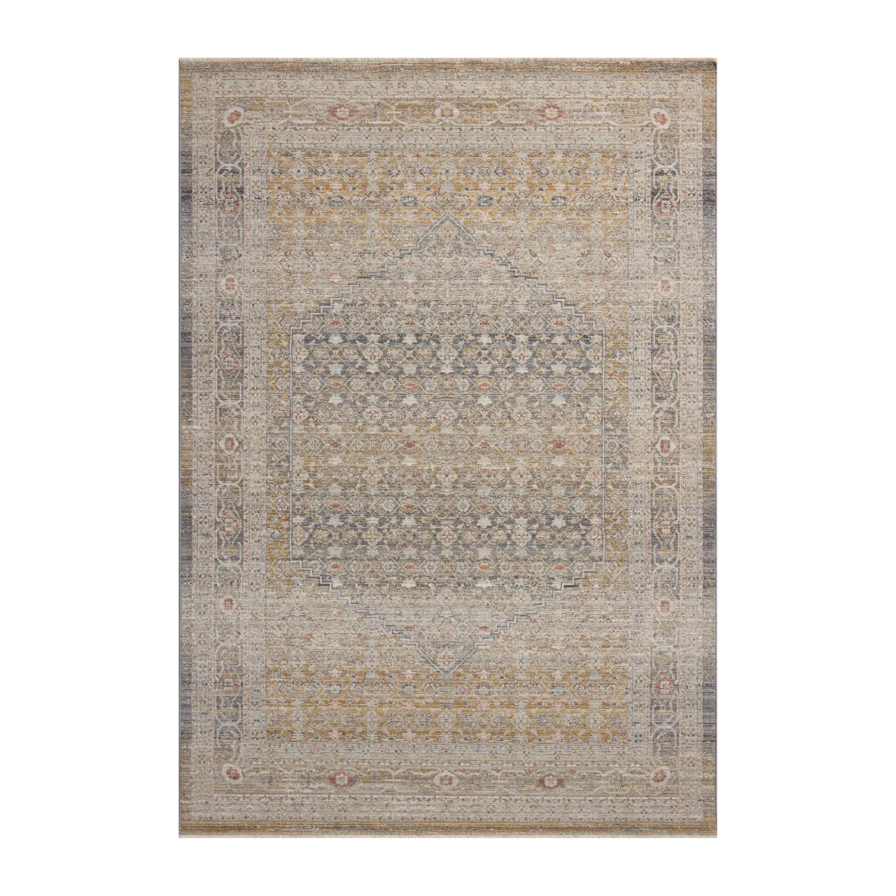 Chris Loves Julia x Loloi Ida Stone / Gold Rug RUGS - vintage inspired Loloi