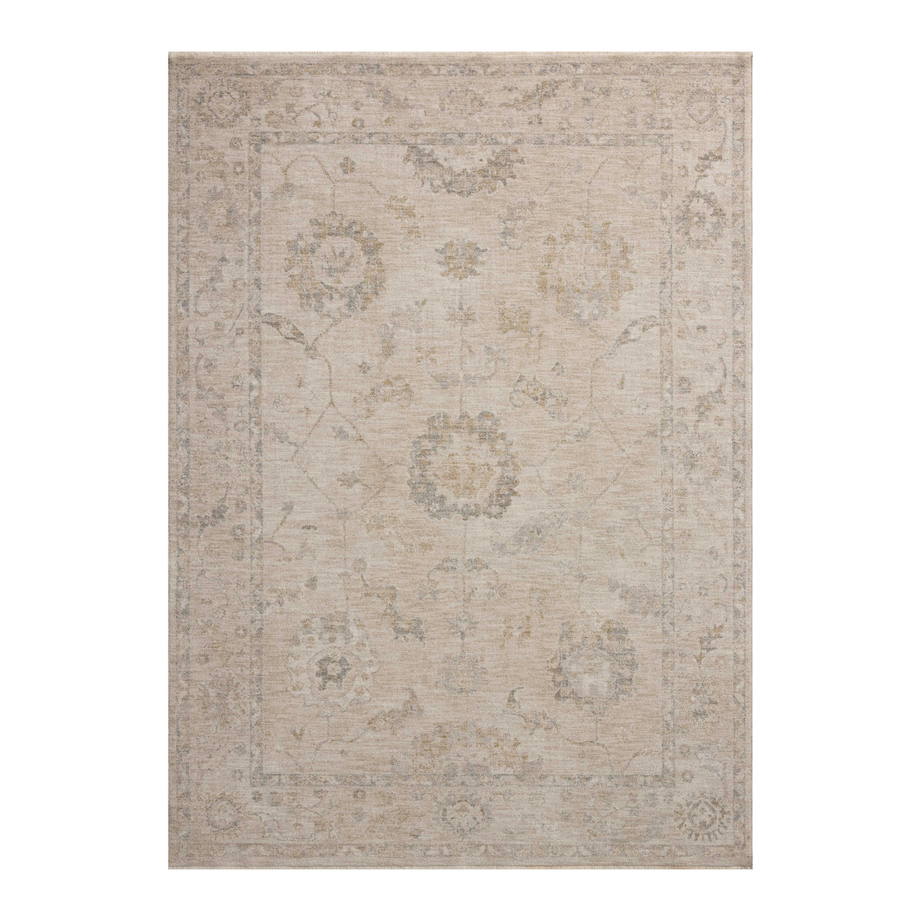 Chris Loves Julia x Loloi Louisa Oatmeal / Slate Rug RUGS - vintage inspired Loloi