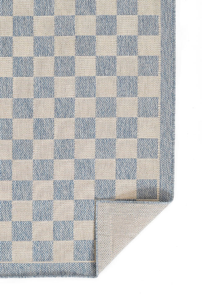 Sablebrook Blue Checkered Rug 5-Rugs - indoor/outdoor Momeni