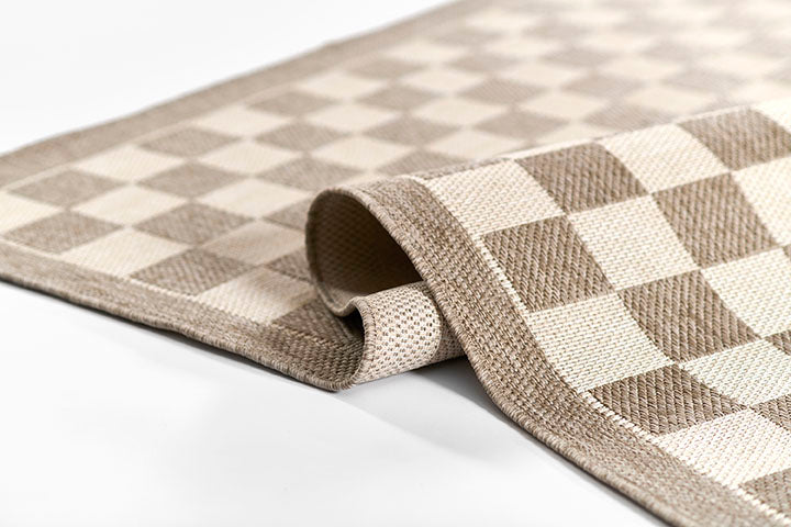 Sablebrook Taupe Checkered Rug 5-Rugs - indoor/outdoor Momeni