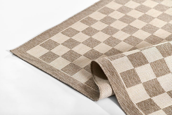 Sablebrook Taupe Checkered Rug 5-Rugs - indoor/outdoor Momeni