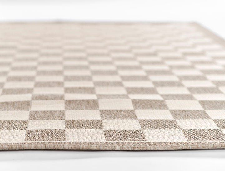 Sablebrook Taupe Checkered Rug 5-Rugs - indoor/outdoor Momeni