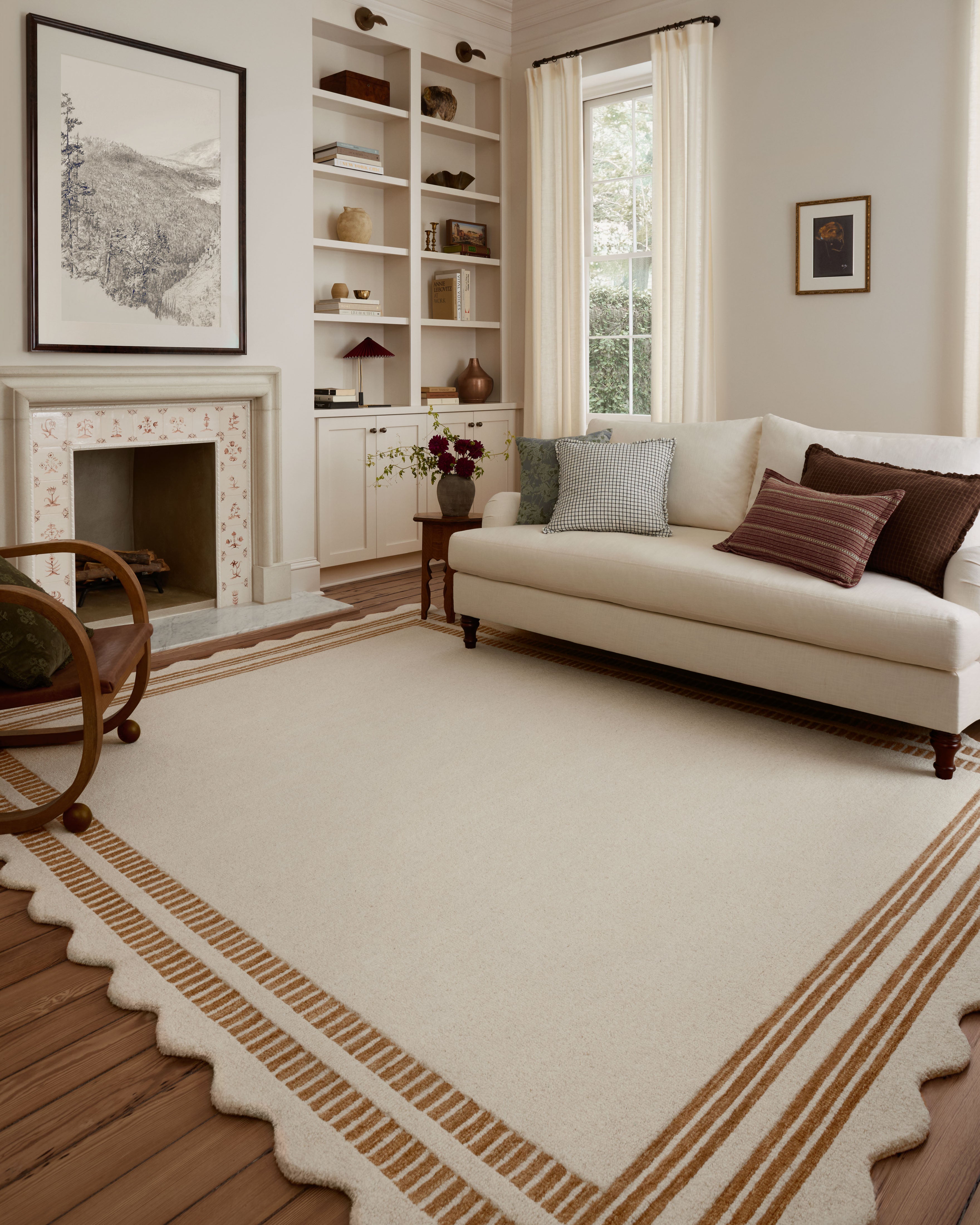 IN STORE - Chris Loves Julia x Loloi Scottie Ivory / Rust Rug IN STORE - Rugs Loloi