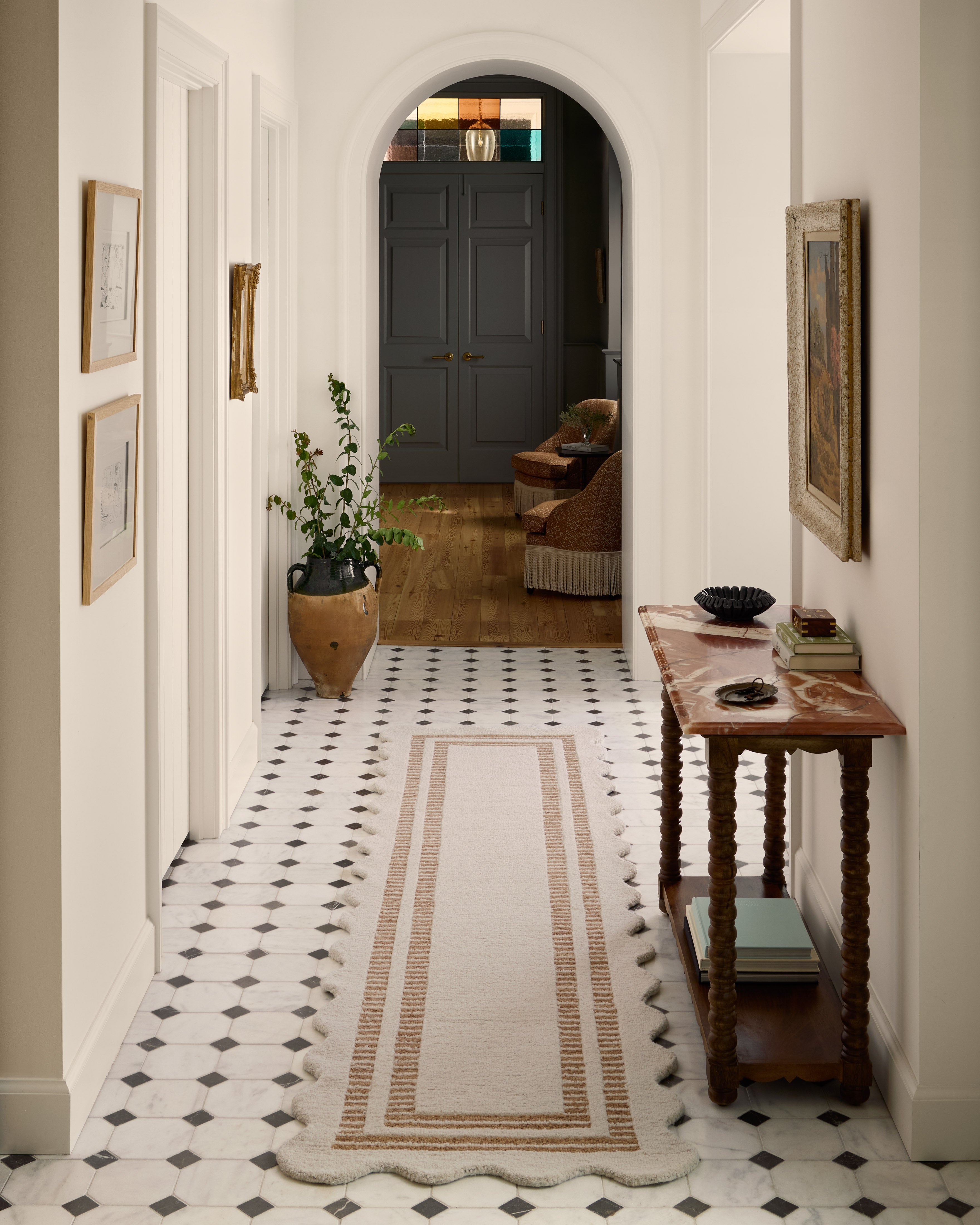 IN STORE - Chris Loves Julia x Loloi Scottie Ivory / Rust Rug IN STORE - Rugs Loloi