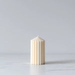 Ivory Ribbed Pillar Candle candle Estelle (Faire) Small