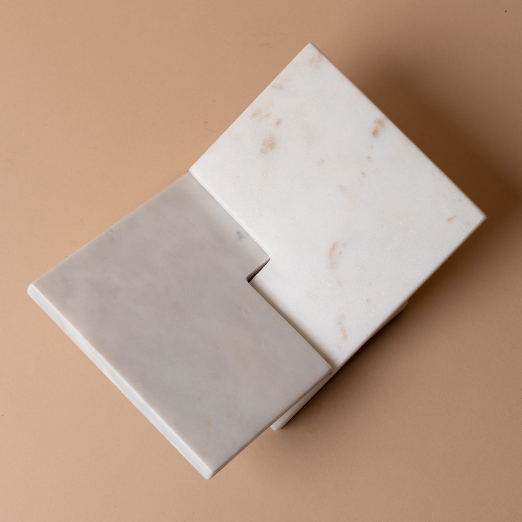 White Marble Book Stand book holder Creative Co-op (DYA)
