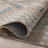 Amber Lewis x Loloi Topanga Natural / Aqua Rug 5-Rugs - indoor/outdoor Loloi