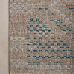 Amber Lewis x Loloi Topanga Natural / Aqua Rug 5-Rugs - indoor/outdoor Loloi