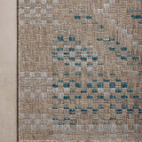 Amber Lewis x Loloi Topanga Natural / Aqua Rug 5-Rugs - indoor/outdoor Loloi