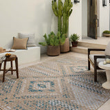 Amber Lewis x Loloi Topanga Natural / Aqua Rug 5-Rugs - indoor/outdoor Loloi