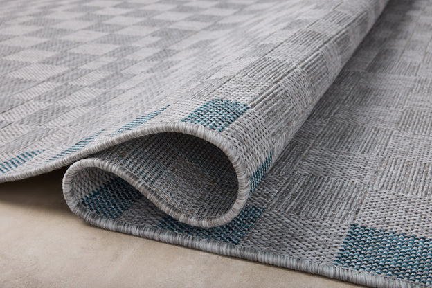 Amber Lewis x Loloi Topanga Silver / Blue Rug 5-Rugs - indoor/outdoor Loloi