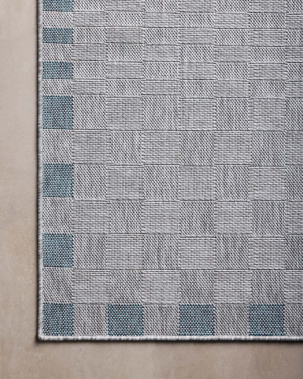 Amber Lewis x Loloi Topanga Silver / Blue Rug 5-Rugs - indoor/outdoor Loloi