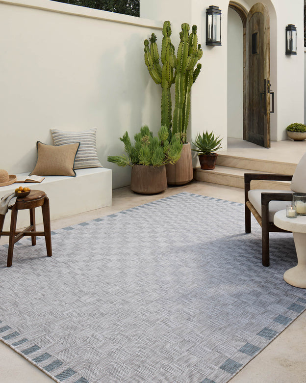 Amber Lewis x Loloi Topanga Silver / Blue Rug 5-Rugs - indoor/outdoor Loloi