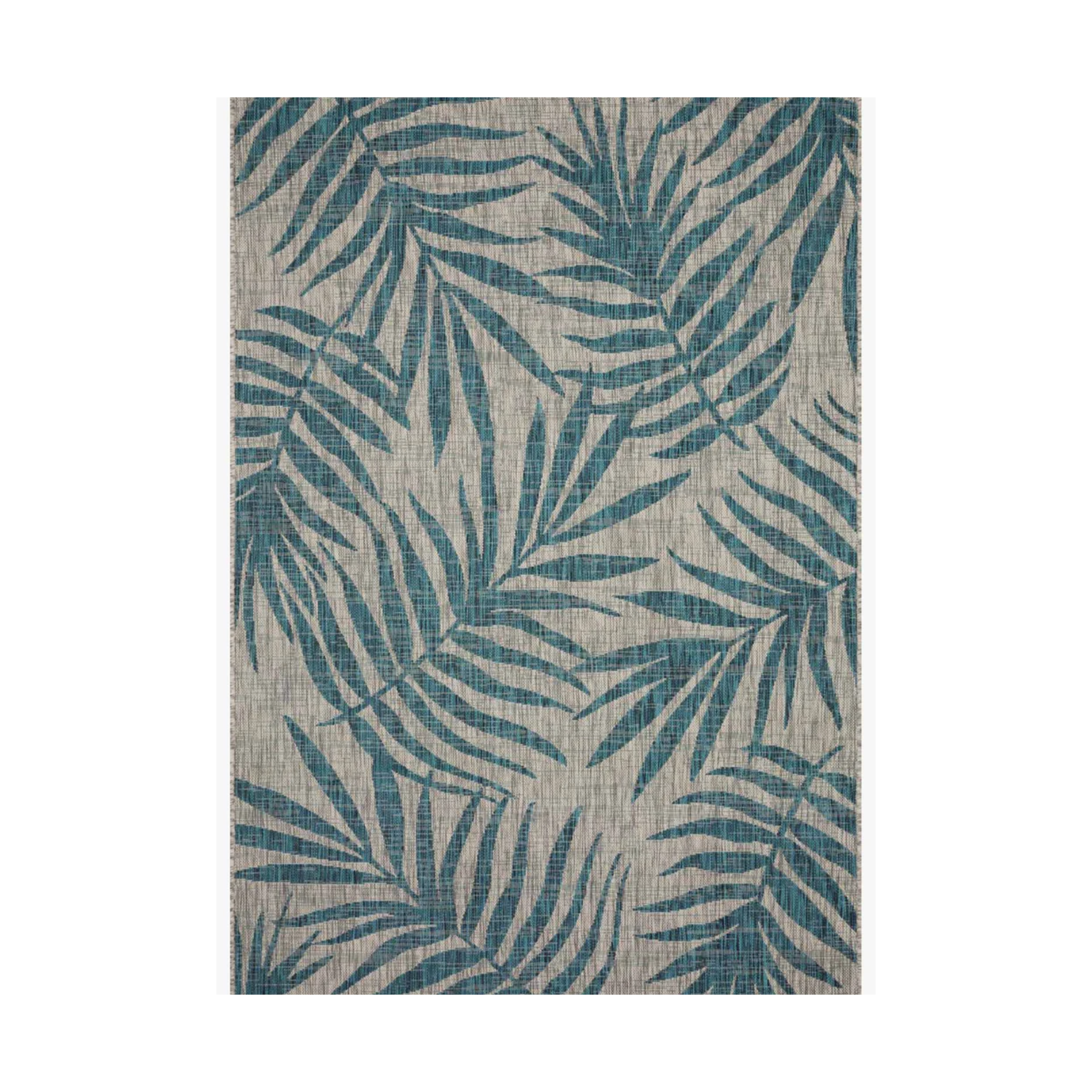 Isle Grey / Aqua Rug 5-Rugs - indoor/outdoor Loloi