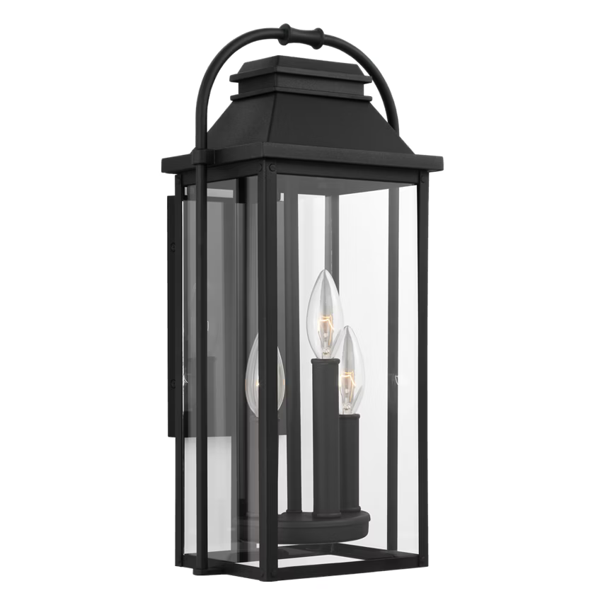 Wellsworth Small Lantern LIGHTING - outdoor fixture Visual Comfort Textured Black