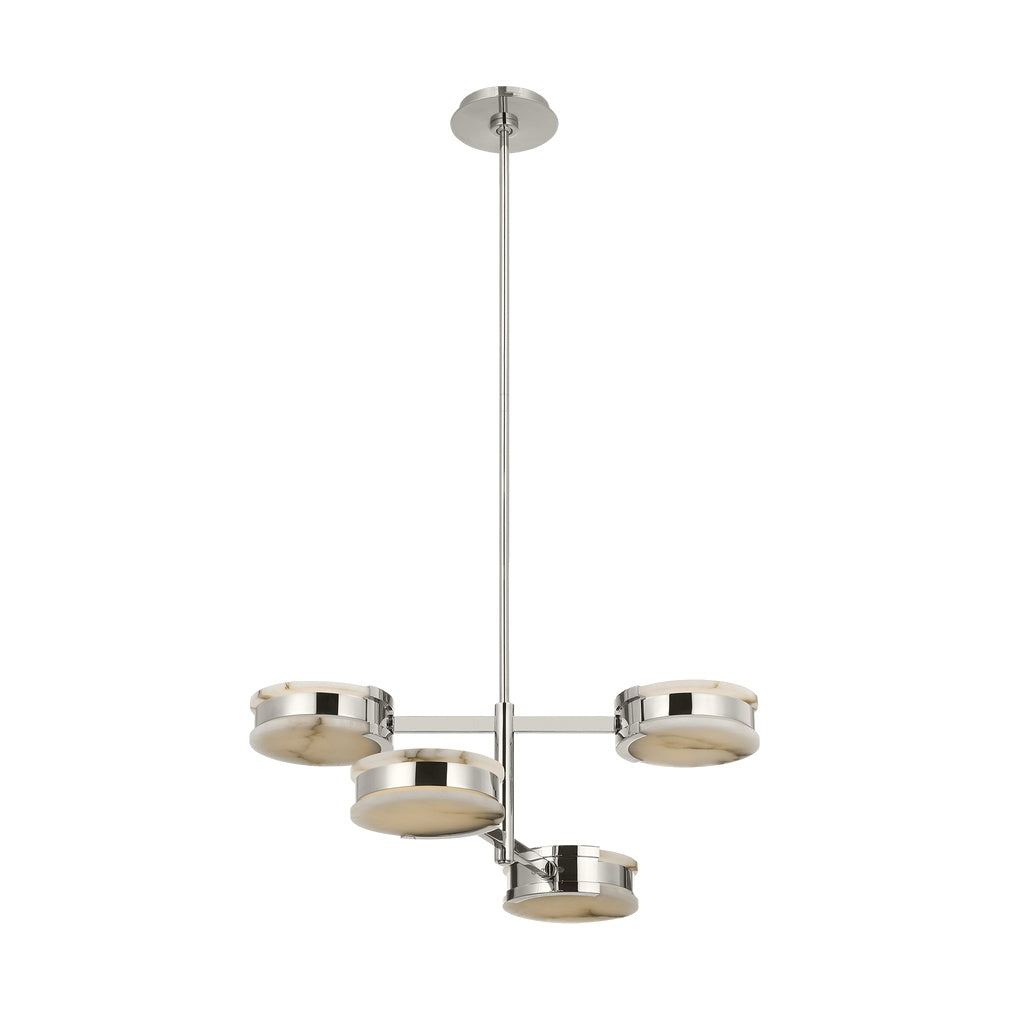 Melange 25" Multi-Positional Semi-Flush Chandelier LIGHTING - chandelier Visual Comfort Polished Nickel