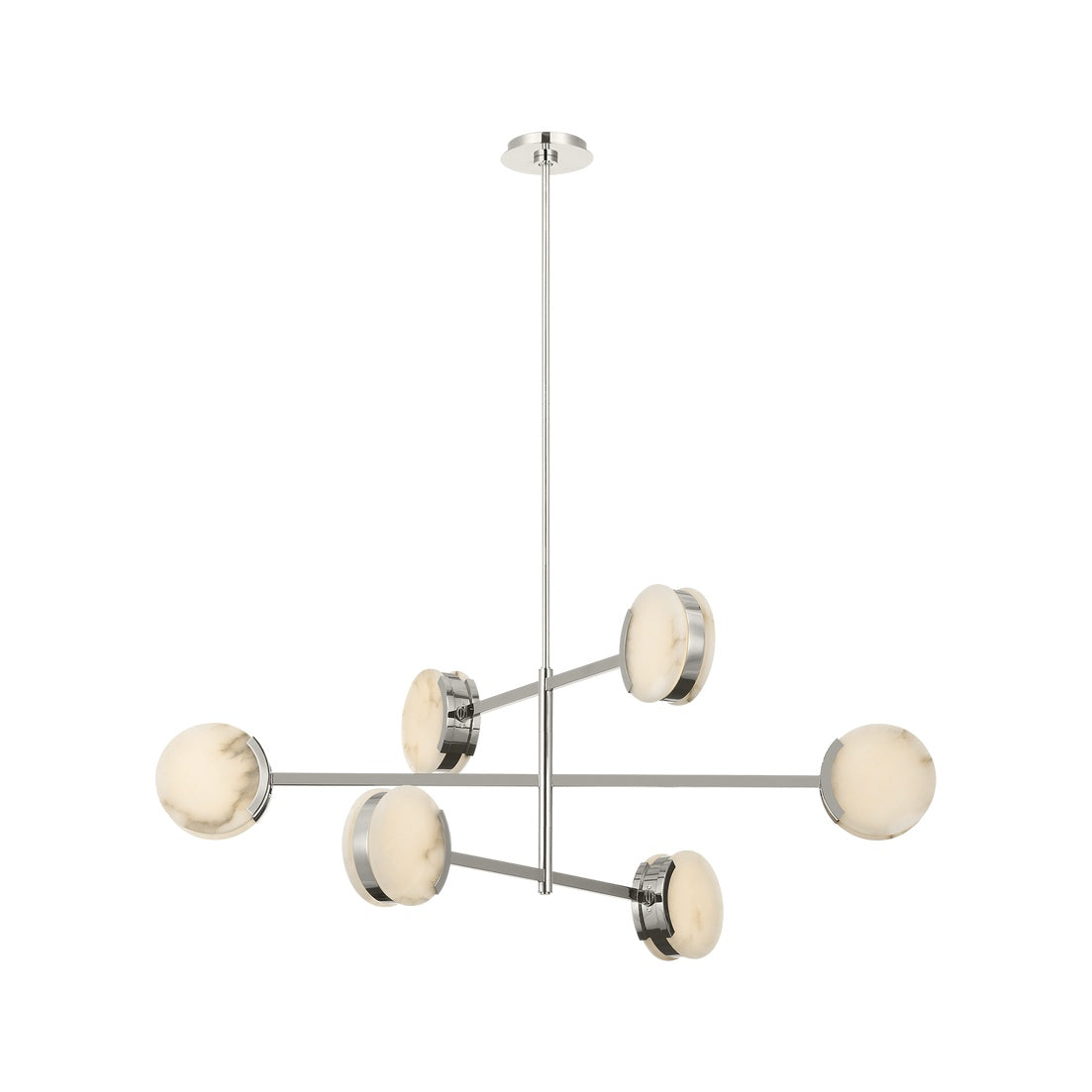 Melange 48" Multi-Positional Chandelier LIGHTING - chandelier Visual Comfort Polished Nickel