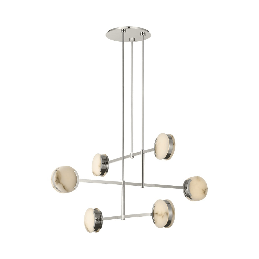Melange 54" Multi-Positional Chandelier LIGHTING - chandelier Visual Comfort Polished Nickel