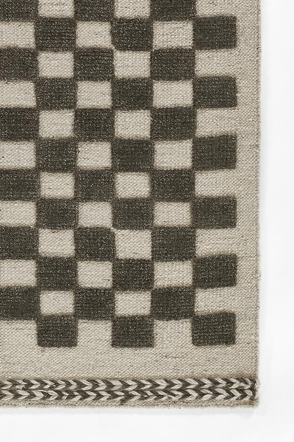 Willa Charcoal Checkerboard Rug 0-rugs-wool Momeni