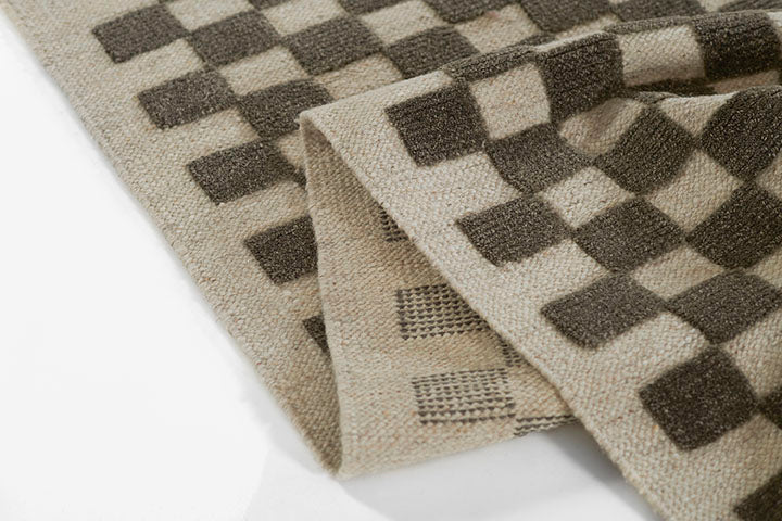 Willa Charcoal Checkerboard Rug 0-rugs-wool Momeni