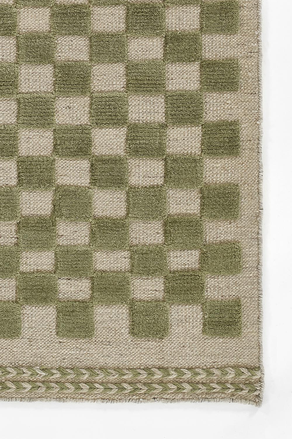 Willa Green Checkerboard Rug 0-rugs-wool Momeni