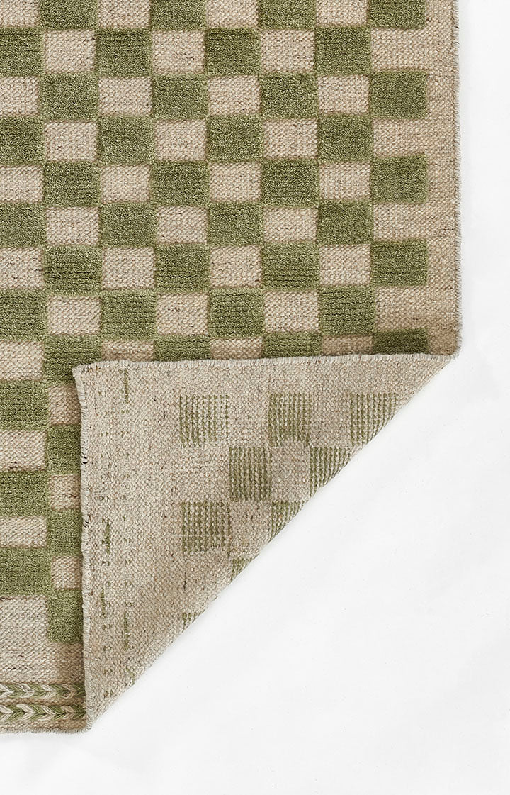 Willa Green Checkerboard Rug 0-rugs-wool Momeni