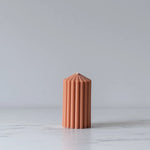 Rust Ribbed Pillar Candle candle Estelle (Faire) Small